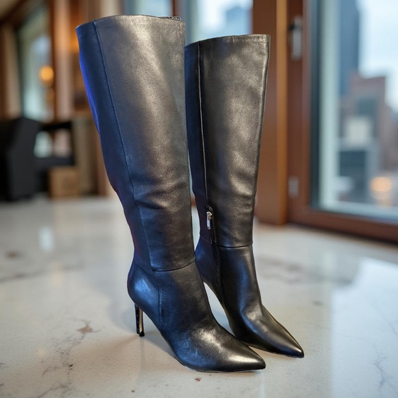 Nine West Shoes - Nine West Marc Fisher NWT Sz 7.5 Stunning Black Leather Heeled Boots (SH138)